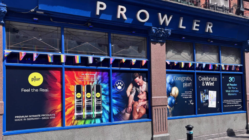 pjur 30 Jahre Jubiläum Schaufenster Prowler Soho