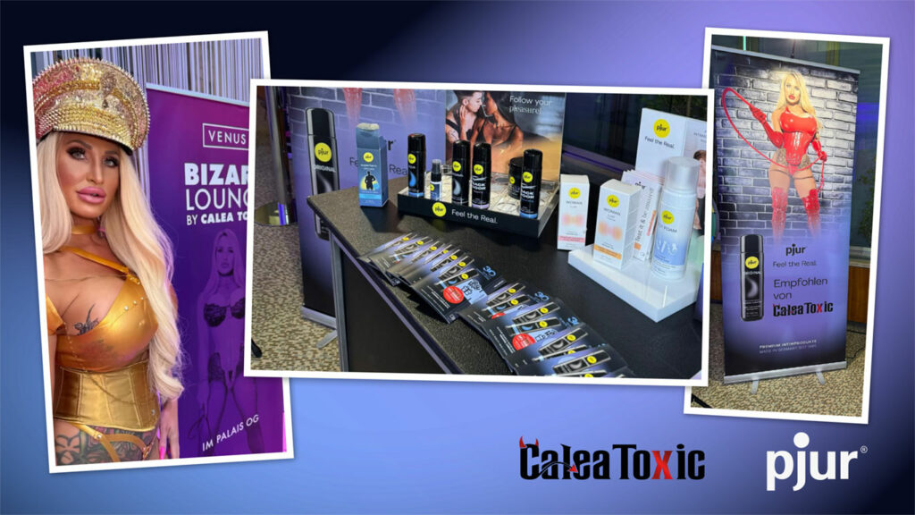 Calea Toxic promotes pjur products at Kinky VENUS 2025 in Berlin