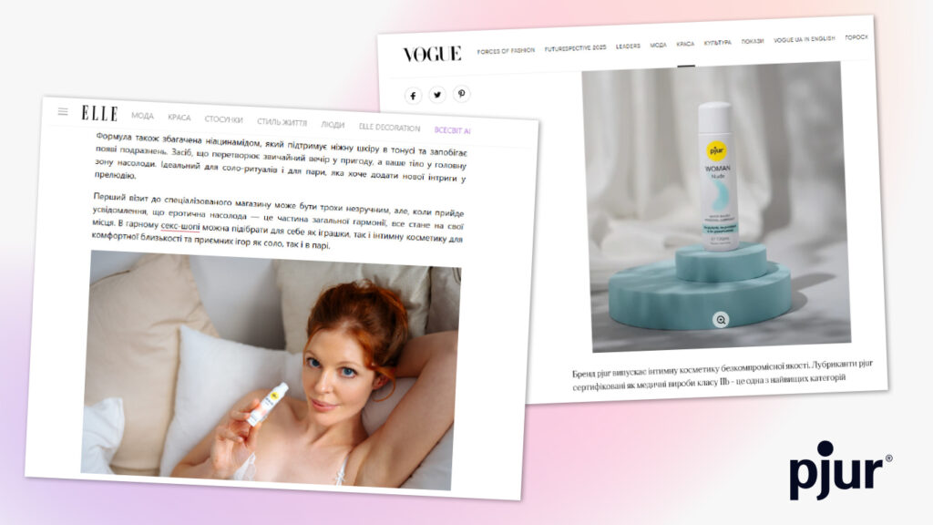 pjur is being featured in lifestyle media