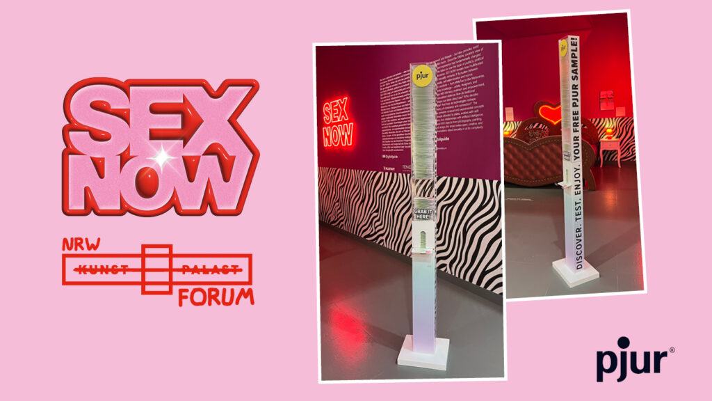 pjur SachetCard Dispenser at the SEX NOW Exhibition with Logo