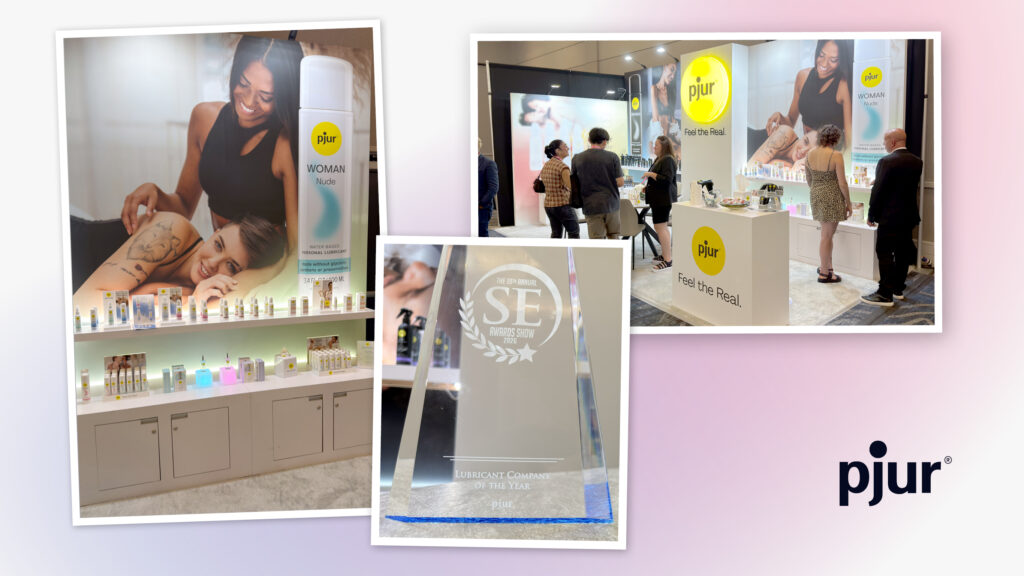 Collage des pjur Stands auf der Anme in Los Angeles
