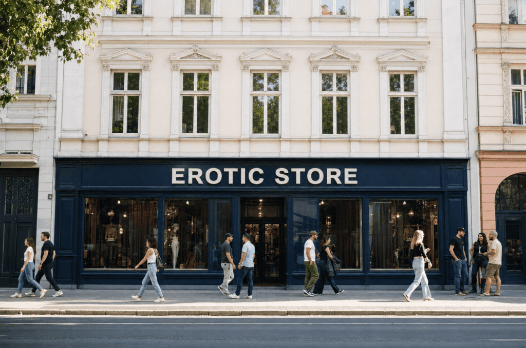 AI-generated image of an adult store