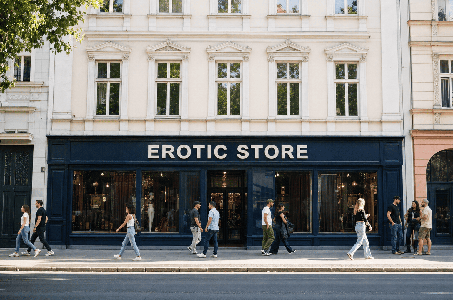 AI-generated image of an adult store