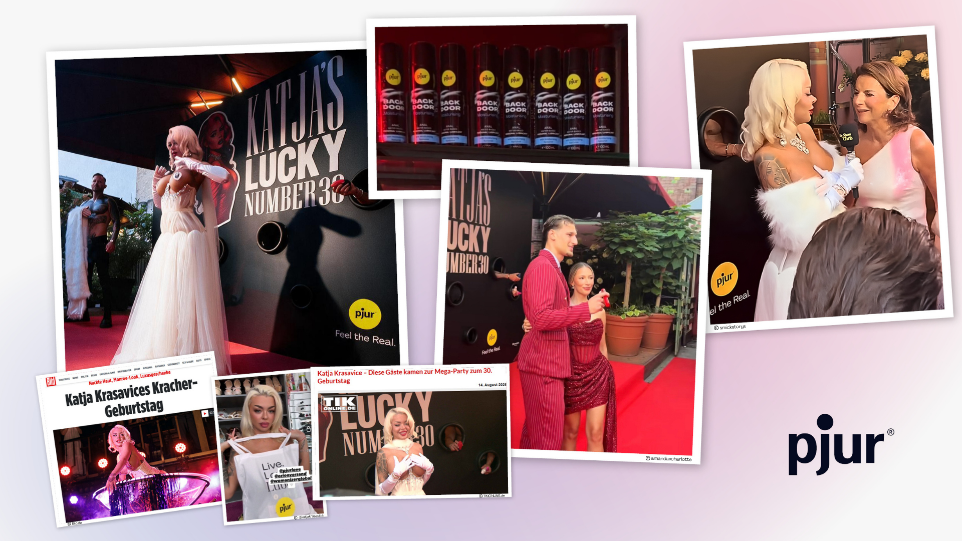 Collage anlässlich des 30. Geburtstag von Katja Krasavice in Berlin